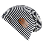 Beanie voor dames met streeppatroon