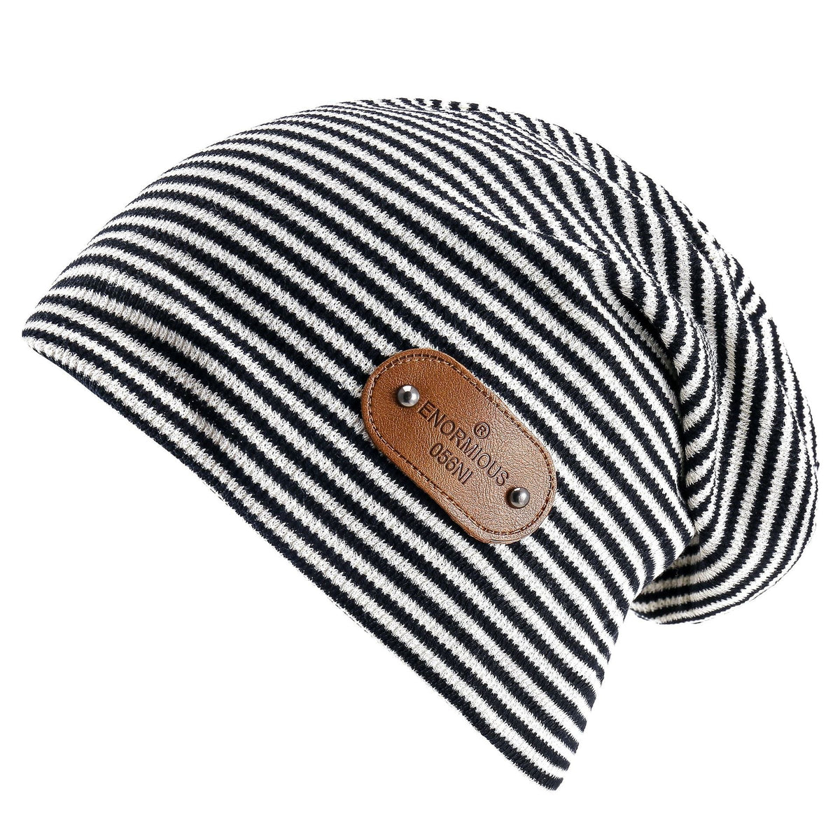 Beanie voor dames met streeppatroon