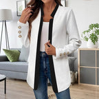 Blazer voor dames met aansluitende pasvorm en contrasterende kraag