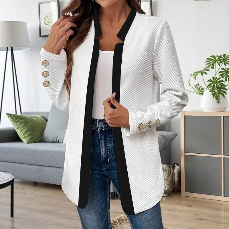 Blazer voor dames met aansluitende pasvorm en contrasterende kraag