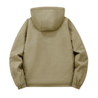 Softshelljas voor heren in tactical-stijl met verborgen capuchon en borstzak
