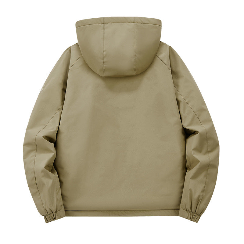 Softshelljas voor heren in tactical-stijl met verborgen capuchon en borstzak