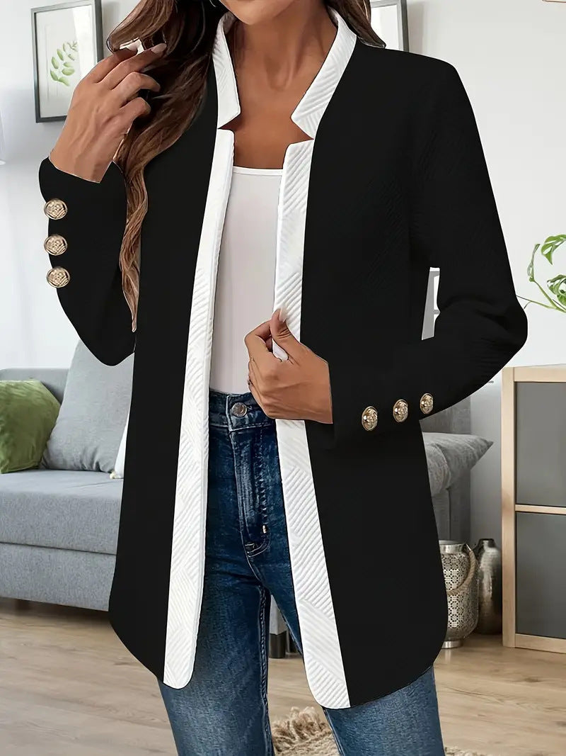 Blazer voor dames met aansluitende pasvorm en contrasterende kraag