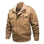 Canvas fieldjacket voor heren met opstaande kraag en multifunctionele zakken
