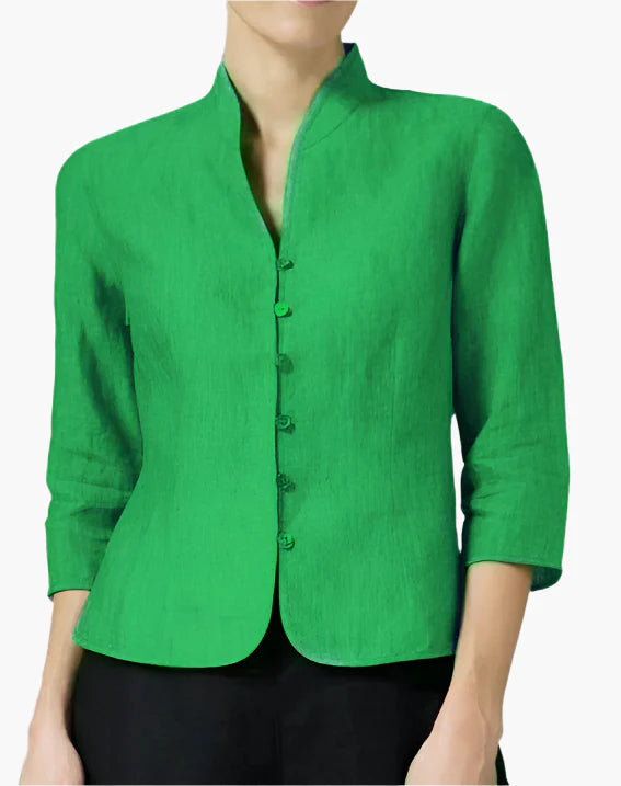 Dames elegante colbert met opstaande kraag – Tijdloze stijl voor kantoor & vrije tijd