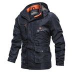 Veldparka voor heren met capuchon, zakken en trekkoord