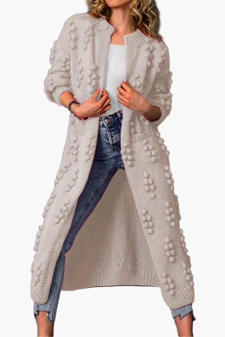 Cardigan largo de punto para mujer – Tendencia otoño invierno casual