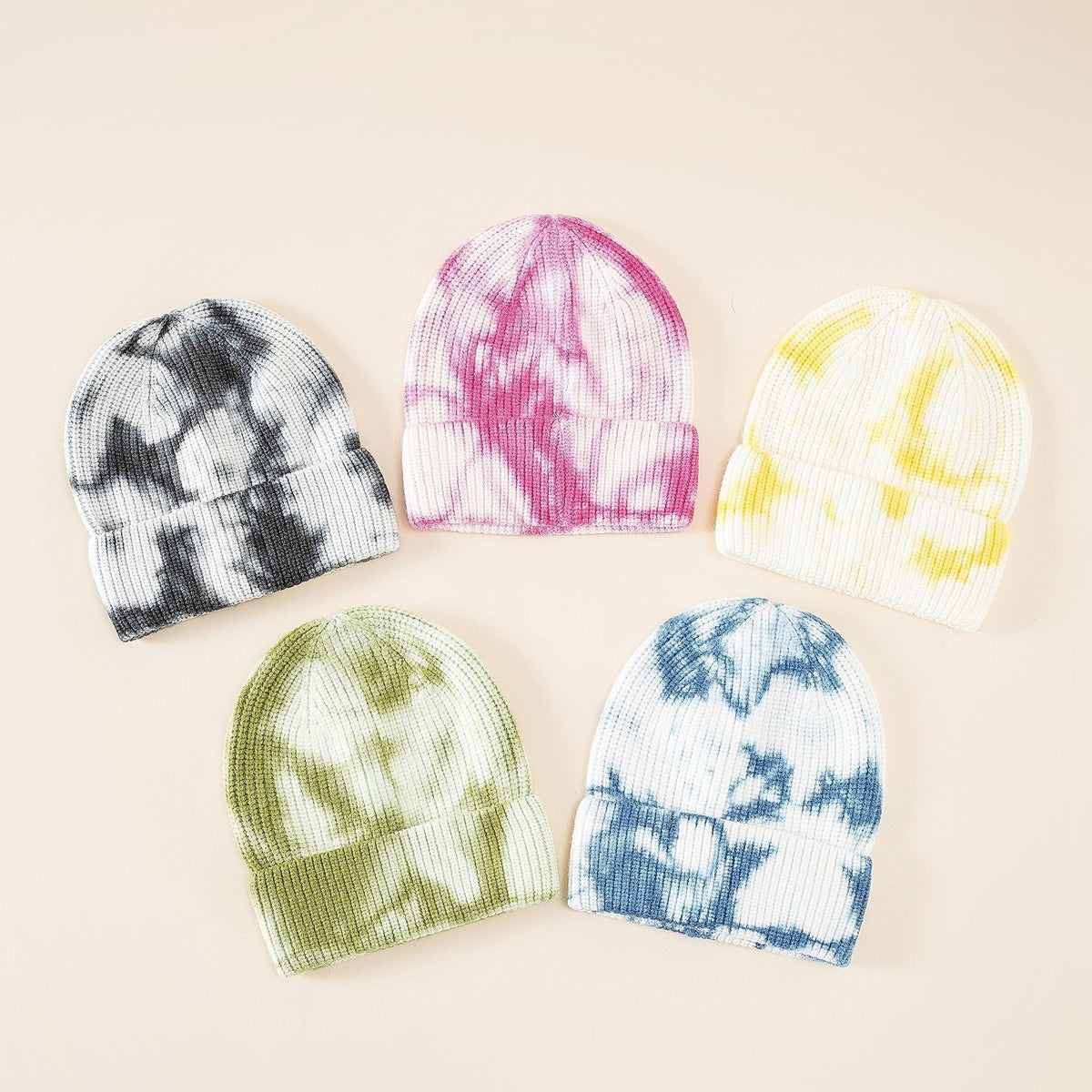 Beanie voor dames met batikprint