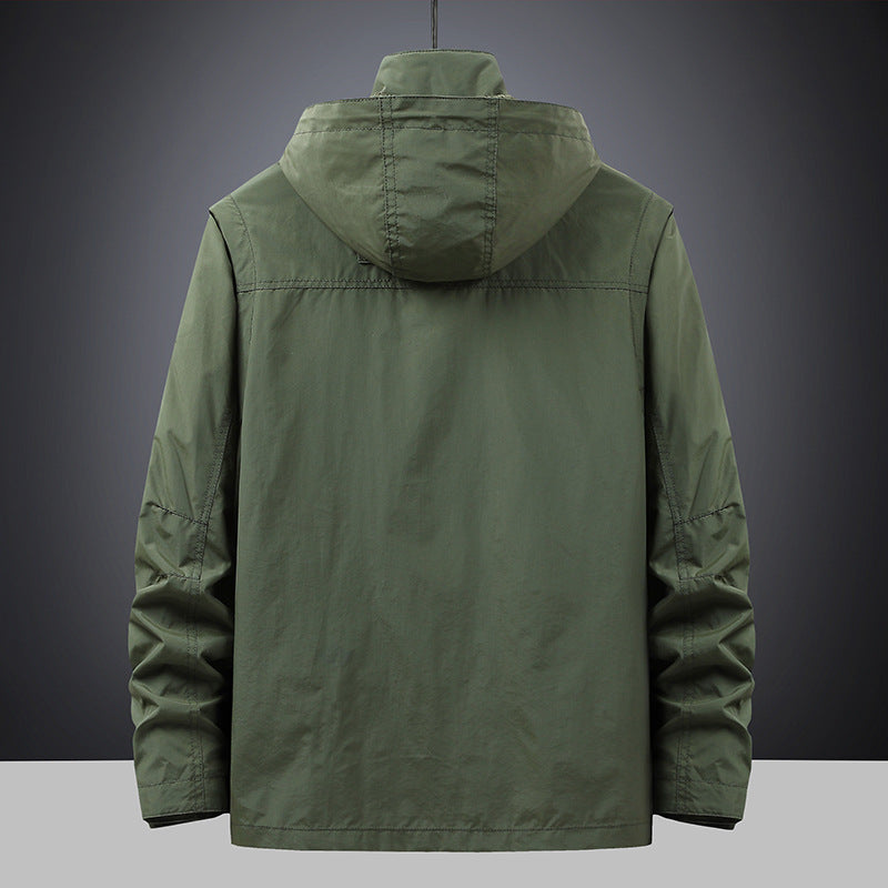 Fieldjacket voor heren met capuchon en multifunctionele zakken