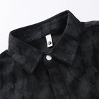 Oversized shirtjack voor heren in acid-wash-look met drukknopen