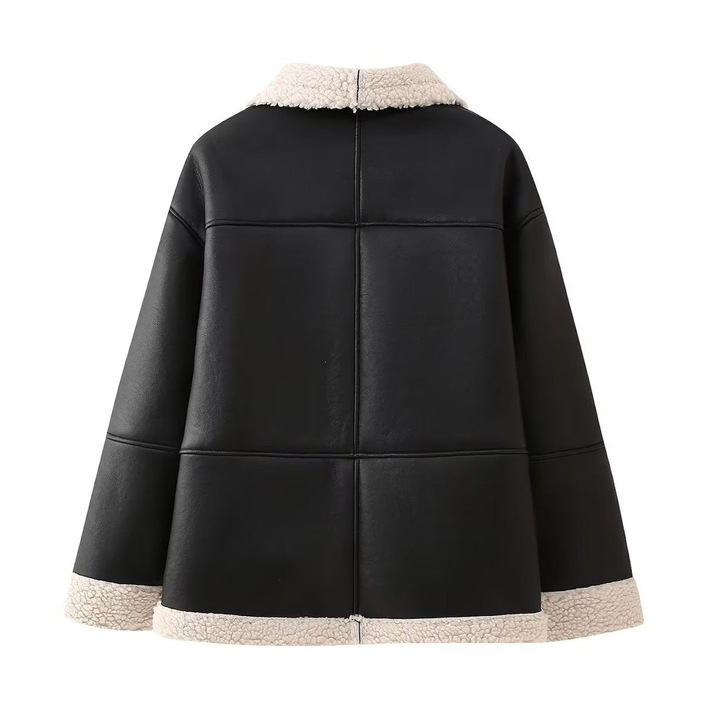 Oversized aviatorjack voor dames met zakken