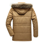 Winterparka voor heren met capuchon, knopen en zakken