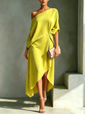 Camila | One-shoulder maxi-jurk met split opzij voor dames