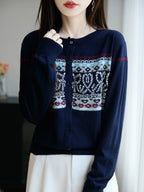 Vest voor dames met ronde hals en lange mouwen