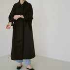 Lange swingcoat voor dames met A-lijnsnit en verlaagde schouders