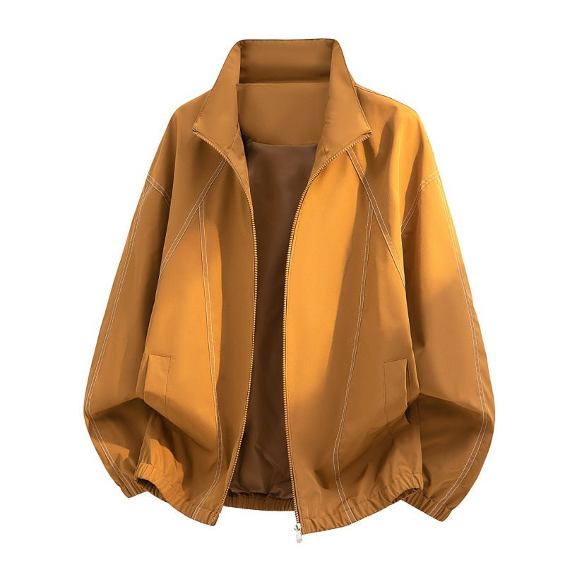 Oversized lichte blouson voor heren met opstaande kraag en elastische zoom
