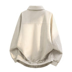 Oversized fieldjacket voor heren van imitatieleer met verdekte rits