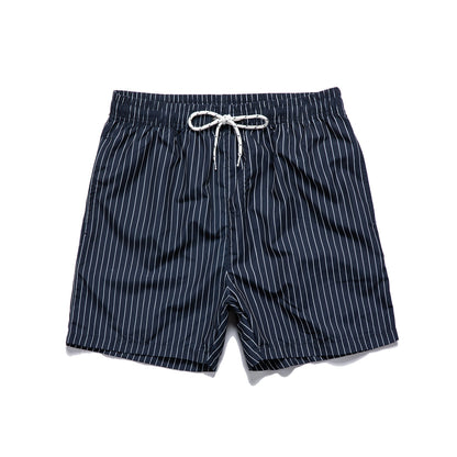 Pantalones cortos de baño y ocio para hombre con patrón de rayas – Cómodos shorts de playa para uso diario y vacaciones
