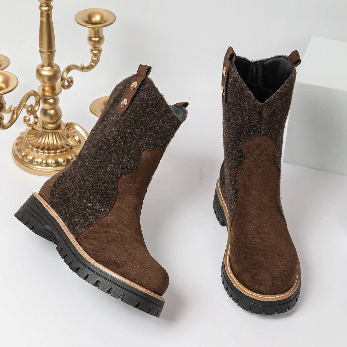Winterlaarzen voor dames met fleece en stevige rubberen zool