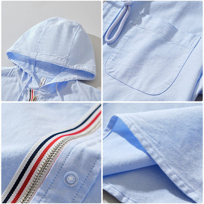 Herren Kapuzenhemd im Casual-Layering-Stil – Leichtes, modernes Overshirt für Alltag & Freizeit