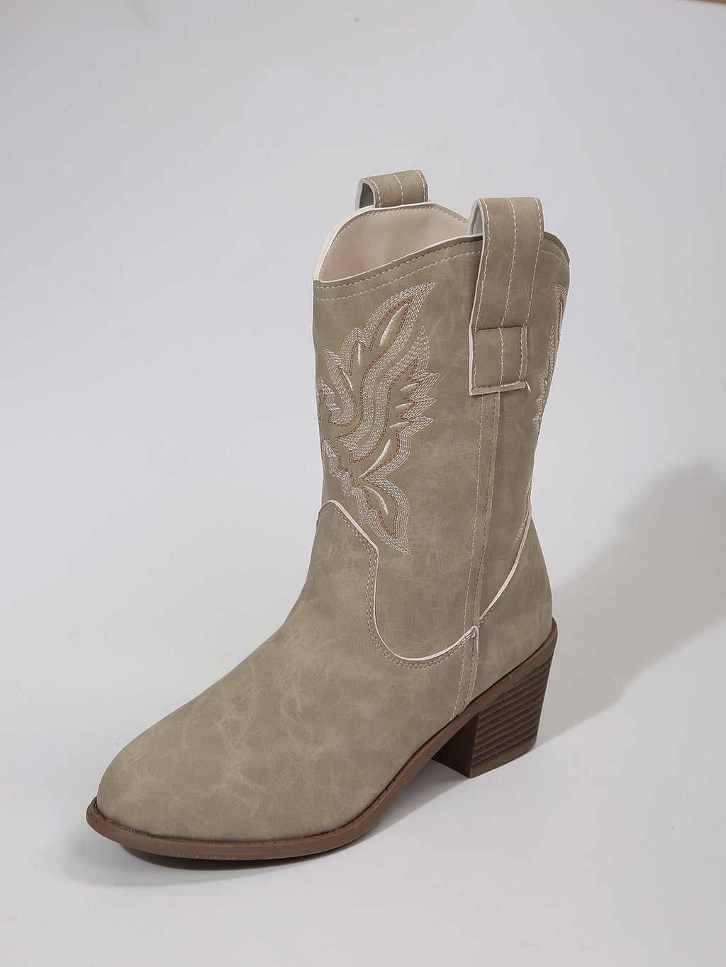 Enkellaarsjes voor dames in westernstijl met blokhak