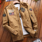 Patchwork-bomberjack voor heren met mouwzak en geribde boorden