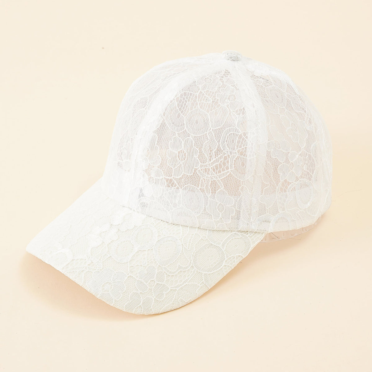 Baseballpet voor dames met kantpatroon en ademende structuur