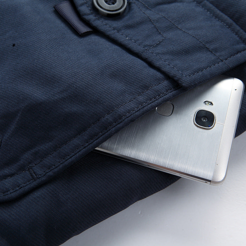 Winterparka voor heren met capuchon, knopen en zakken