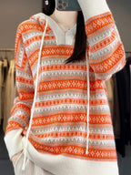 Oversized hoodie voor dames met V-hals en koord