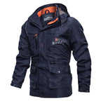 Waterdichte en winddichte outdoorparka voor heren met afneembare capuchon