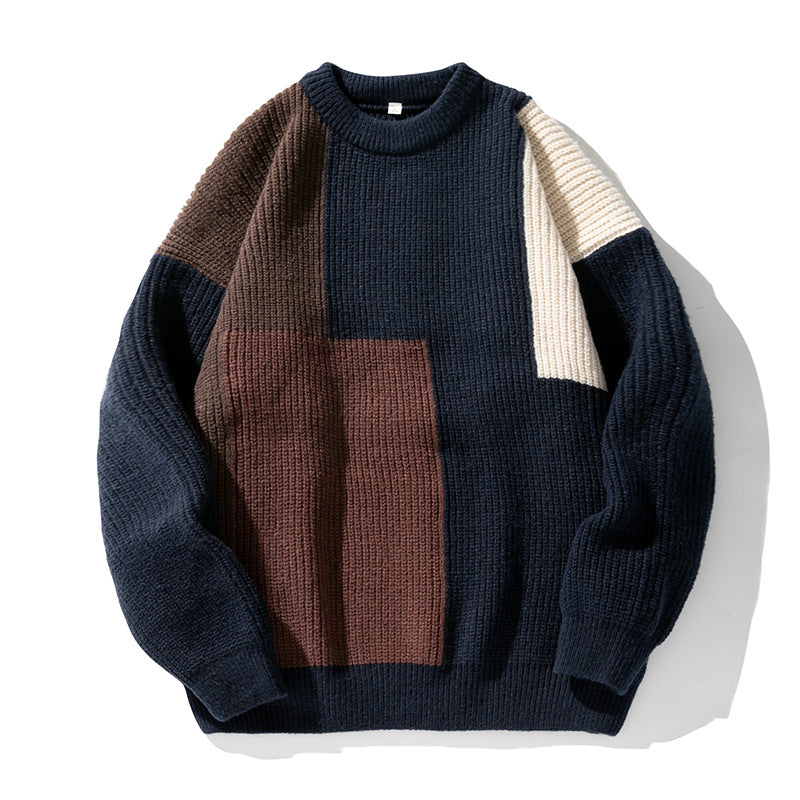 Trui met ronde hals en colorblock-design