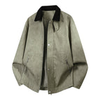 Oversized harringtonjack voor heren met corduroy kraag en tweewegrits