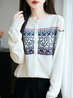 Vest voor dames met ronde hals en lange mouwen