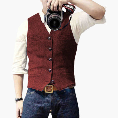 Gilet da Uomo in Stile Business Moderno – Gilet Elegante per Tempo Libero e Ufficio, Versatile