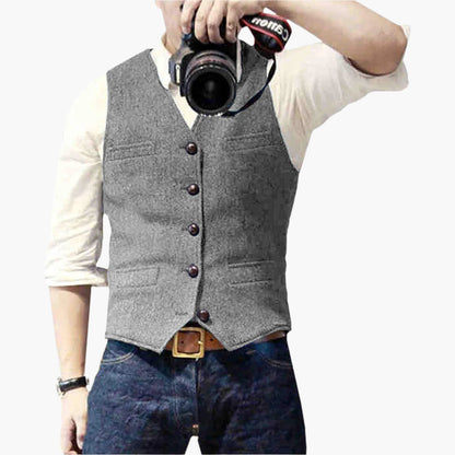 Gilet da Uomo in Stile Business Moderno – Gilet Elegante per Tempo Libero e Ufficio, Versatile