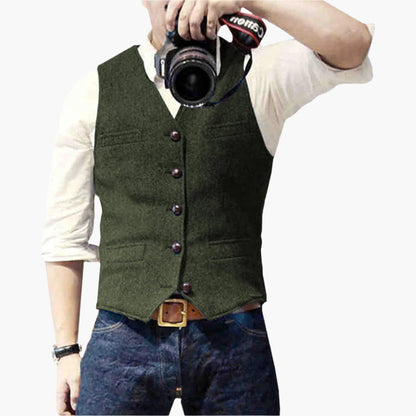 Gilet da Uomo in Stile Business Moderno – Gilet Elegante per Tempo Libero e Ufficio, Versatile