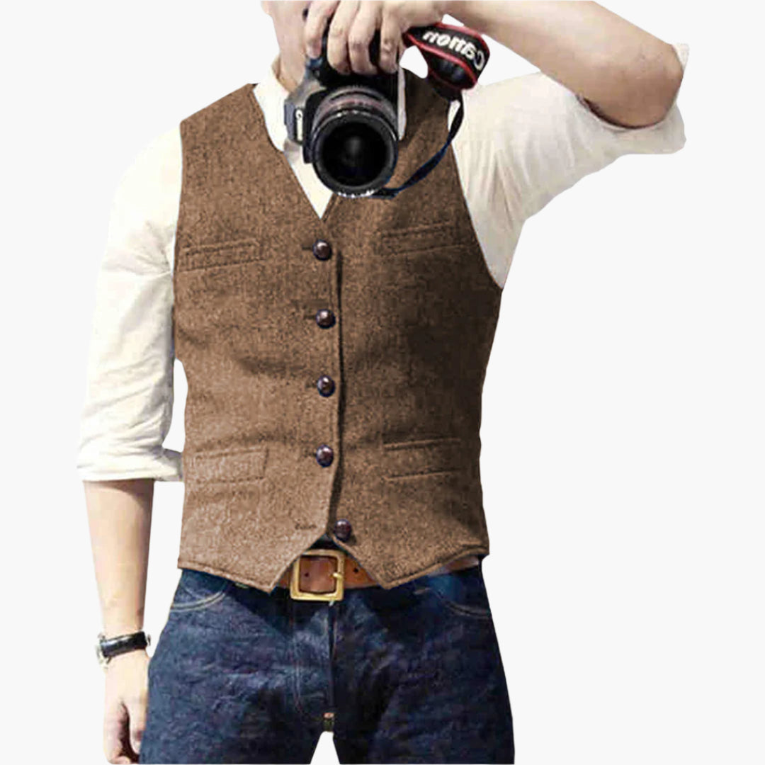 Gilet da Uomo in Stile Business Moderno – Gilet Elegante per Tempo Libero e Ufficio, Versatile