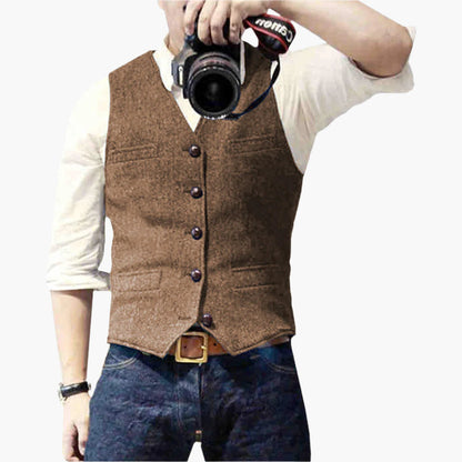 Gilet da Uomo in Stile Business Moderno – Gilet Elegante per Tempo Libero e Ufficio, Versatile