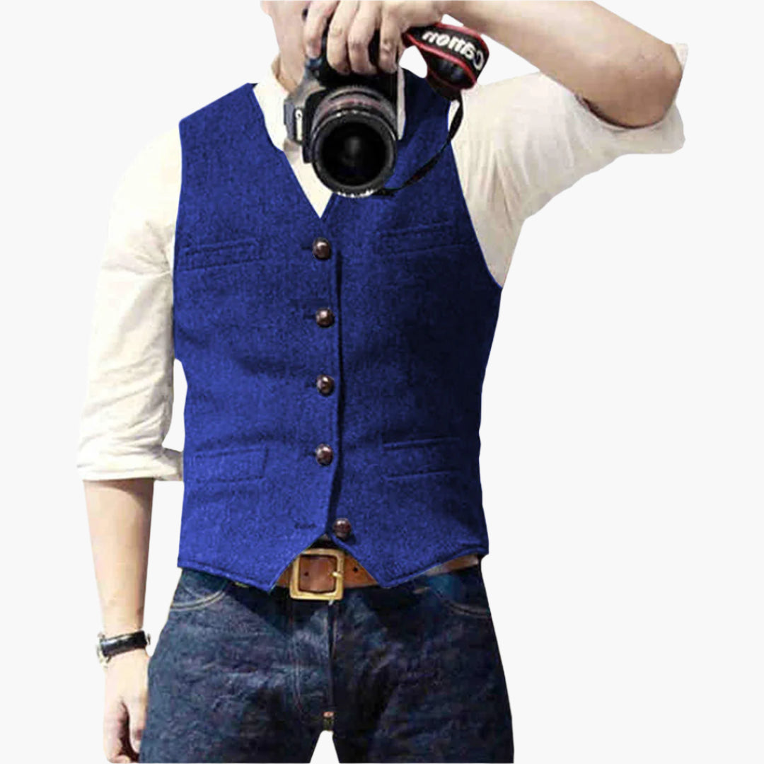 Gilet da Uomo in Stile Business Moderno – Gilet Elegante per Tempo Libero e Ufficio, Versatile