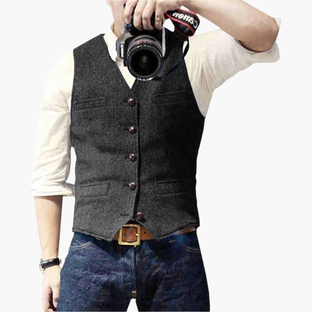 Gilet da Uomo in Stile Business Moderno – Gilet Elegante per Tempo Libero e Ufficio, Versatile