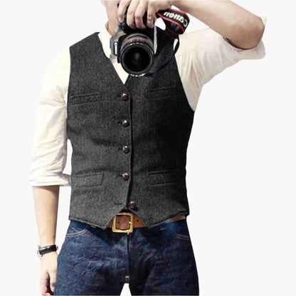 Gilet da Uomo in Stile Business Moderno – Gilet Elegante per Tempo Libero e Ufficio, Versatile