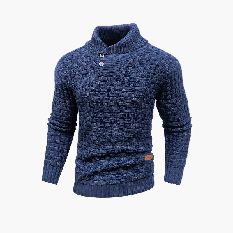 Maglione da uomo a maglia con collo alto – Maglione casual elegante per autunno e inverno