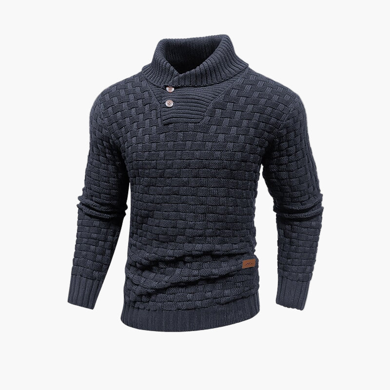 Maglione da uomo a maglia con collo alto – Maglione casual elegante per autunno e inverno
