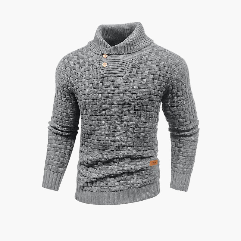 Maglione da uomo a maglia con collo alto – Maglione casual elegante per autunno e inverno