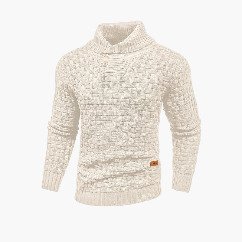 Maglione da uomo a maglia con collo alto – Maglione casual elegante per autunno e inverno