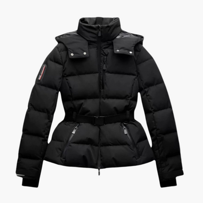 Dames gewatteerde jas met ceintuur – Modieuze winterjas voor dagelijks en outdoor