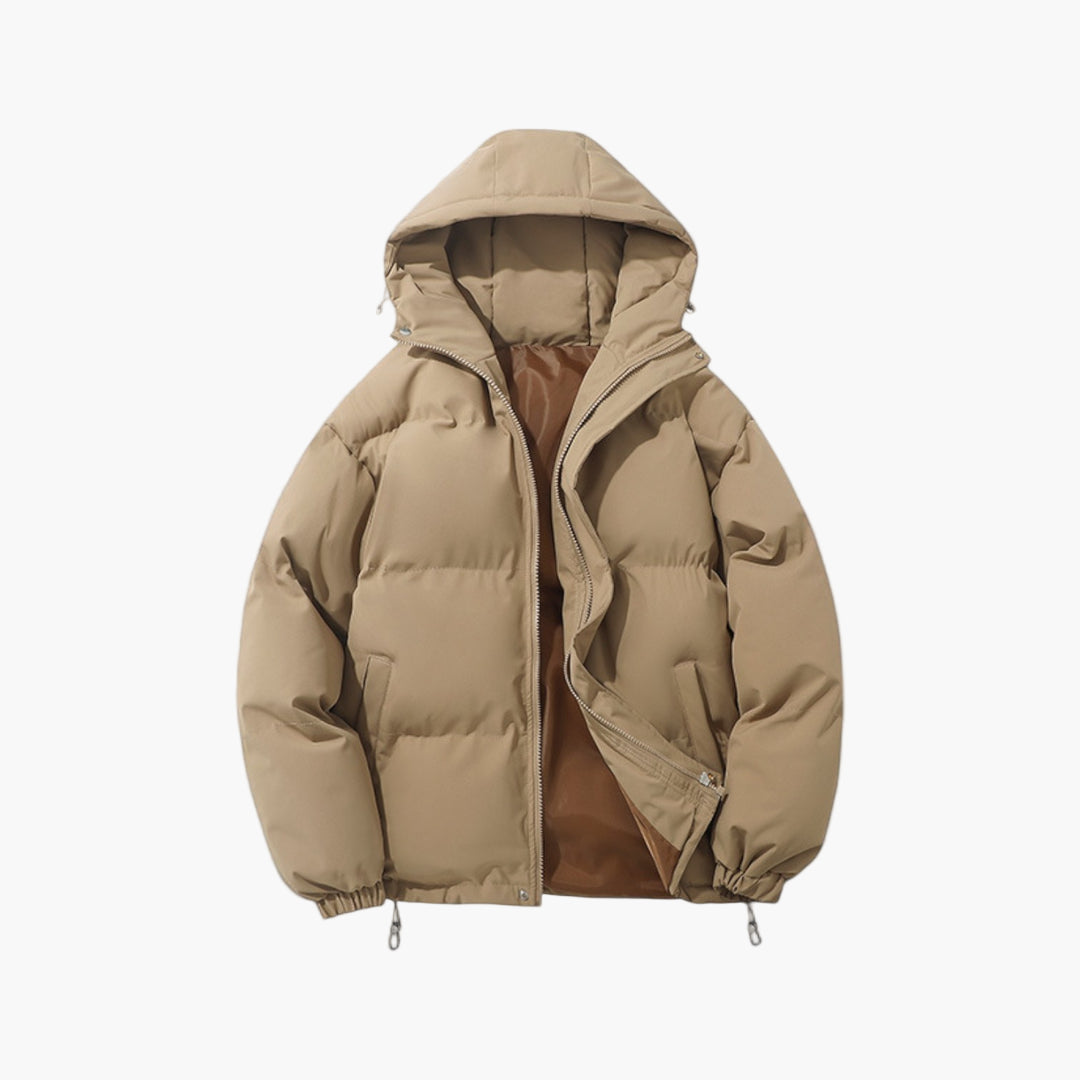 Chaqueta acolchada de invierno para hombre con capucha – Estilo urbano para el día a día y tiempo libre
