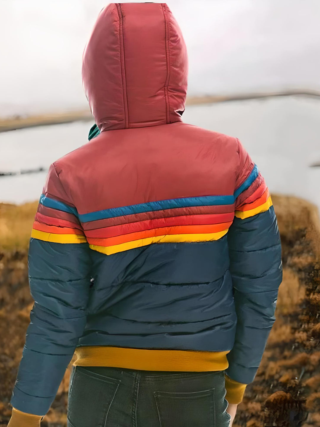 Veste matelassée rétro pour femme pour loisirs et plein air – Veste à capuche tendance style vintage
