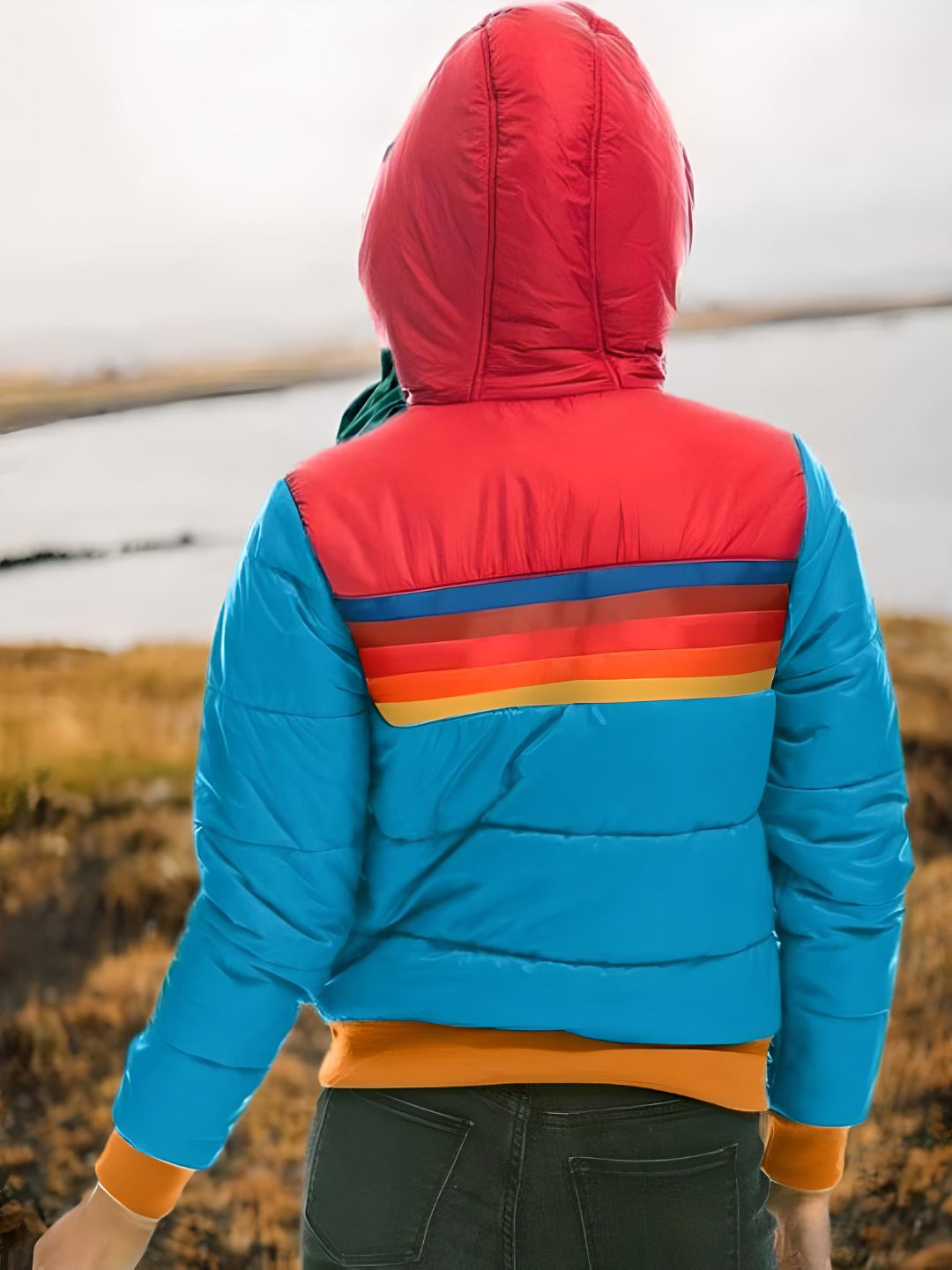Veste matelassée rétro pour femme pour loisirs et plein air – Veste à capuche tendance style vintage