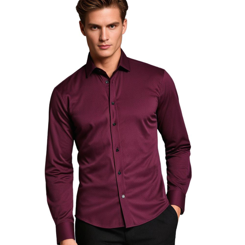 Chemise business slim fit stretch homme – Chemise élégante et moderne à manches longues pour bureau et loisirs